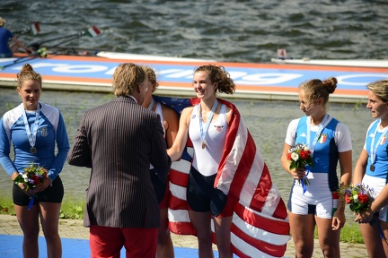 Caroline receiving medal
